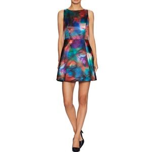 Alice + Olivia Belia Lace Back A-line Dress